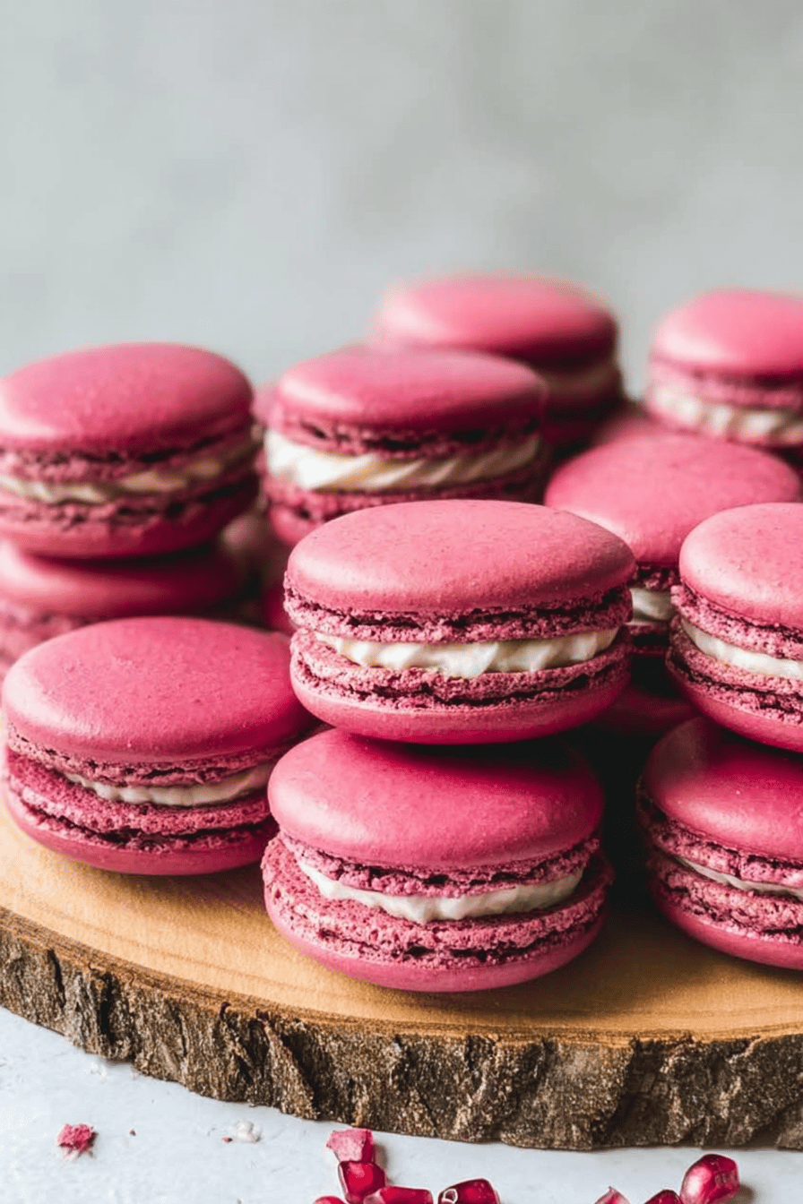 Pomegranate Macarons