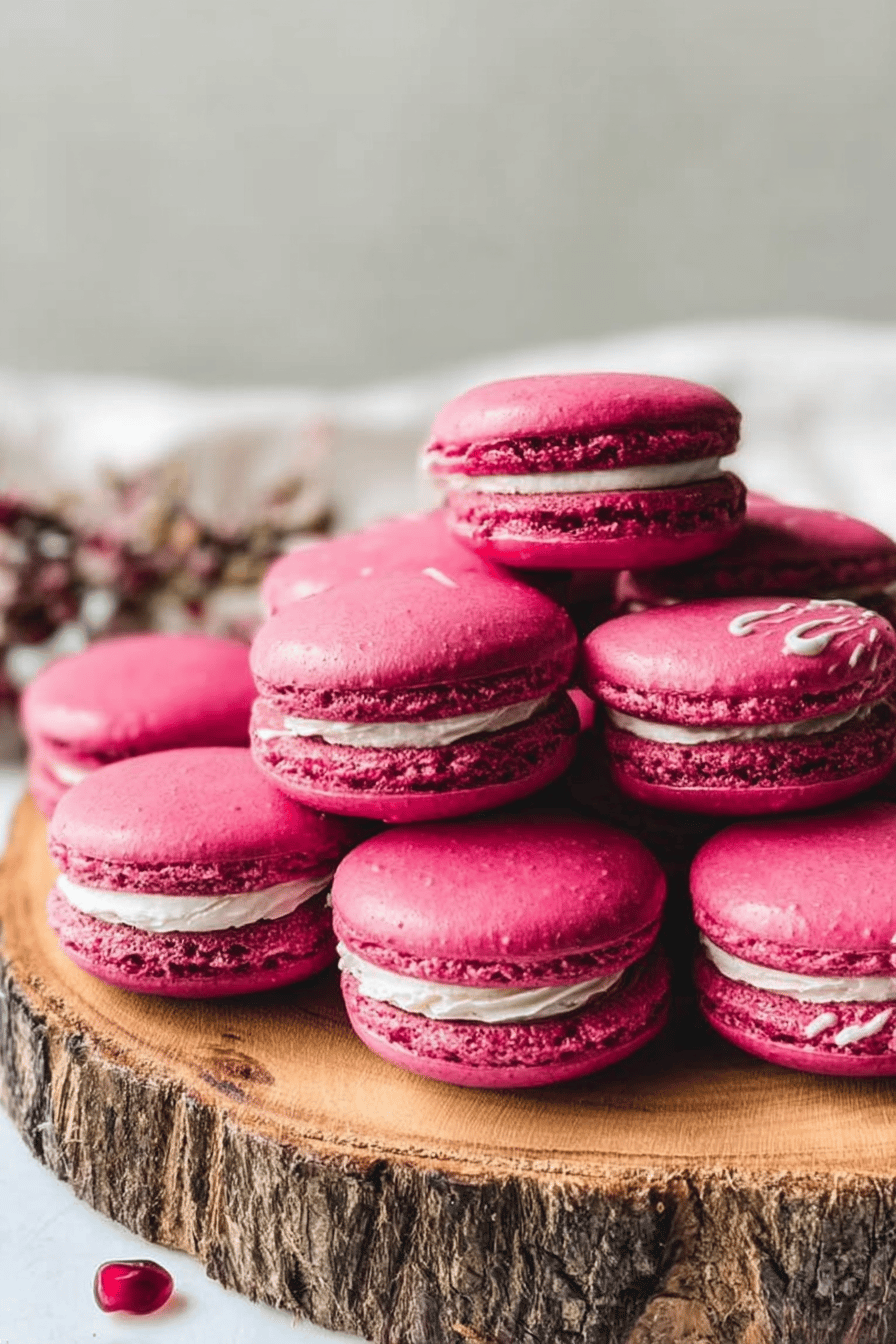 Pomegranate Macarons