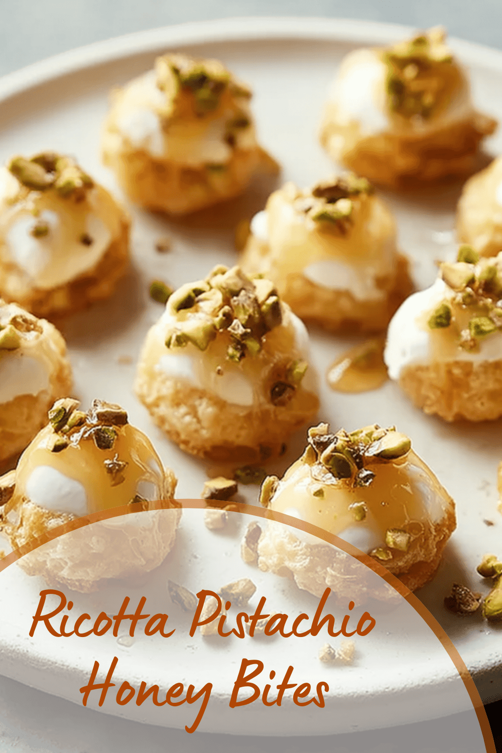 Ricotta Pistachio Honey Bites
