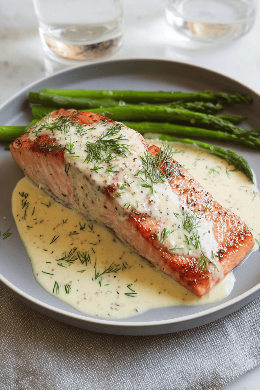 Salmon Creamy Garlic Dijon Sauce