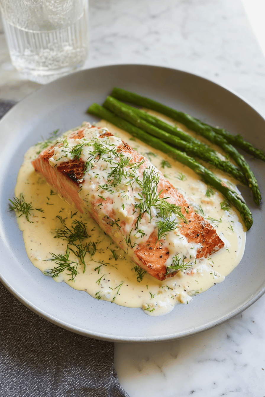 Salmon Creamy Garlic Dijon Sauce