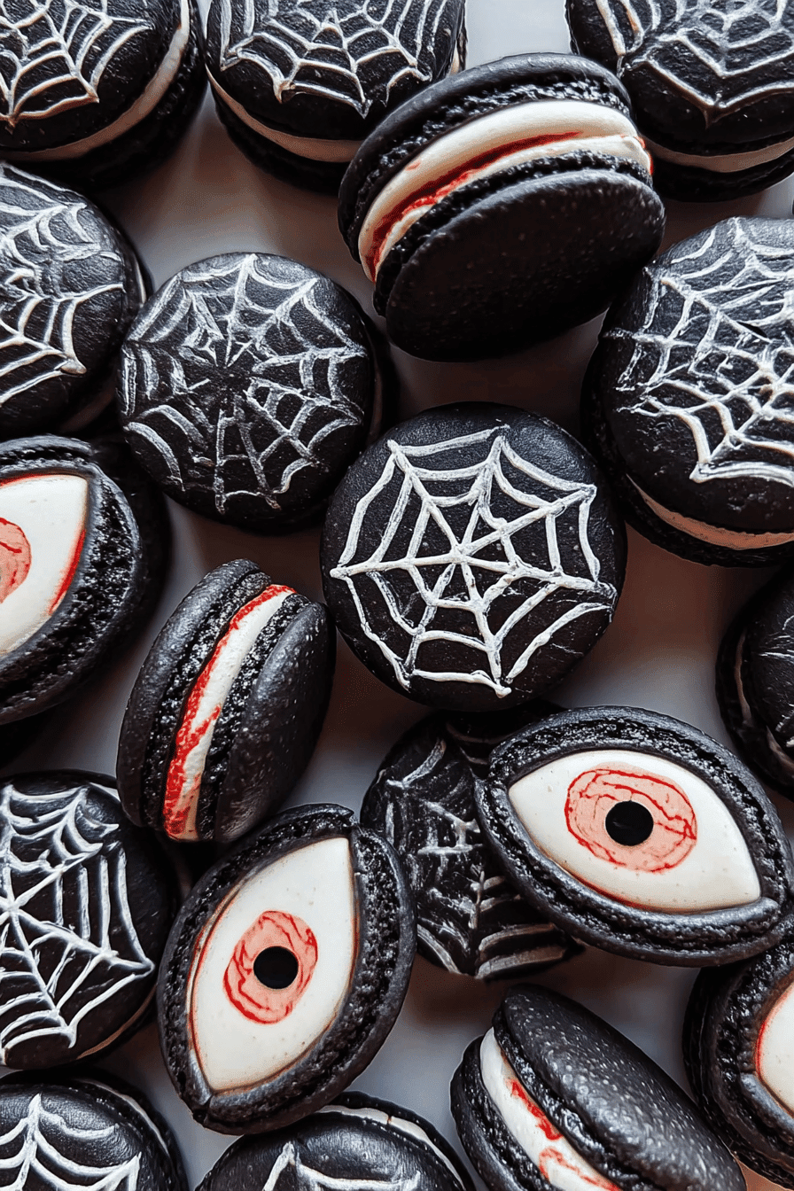 Spider Web Macarons