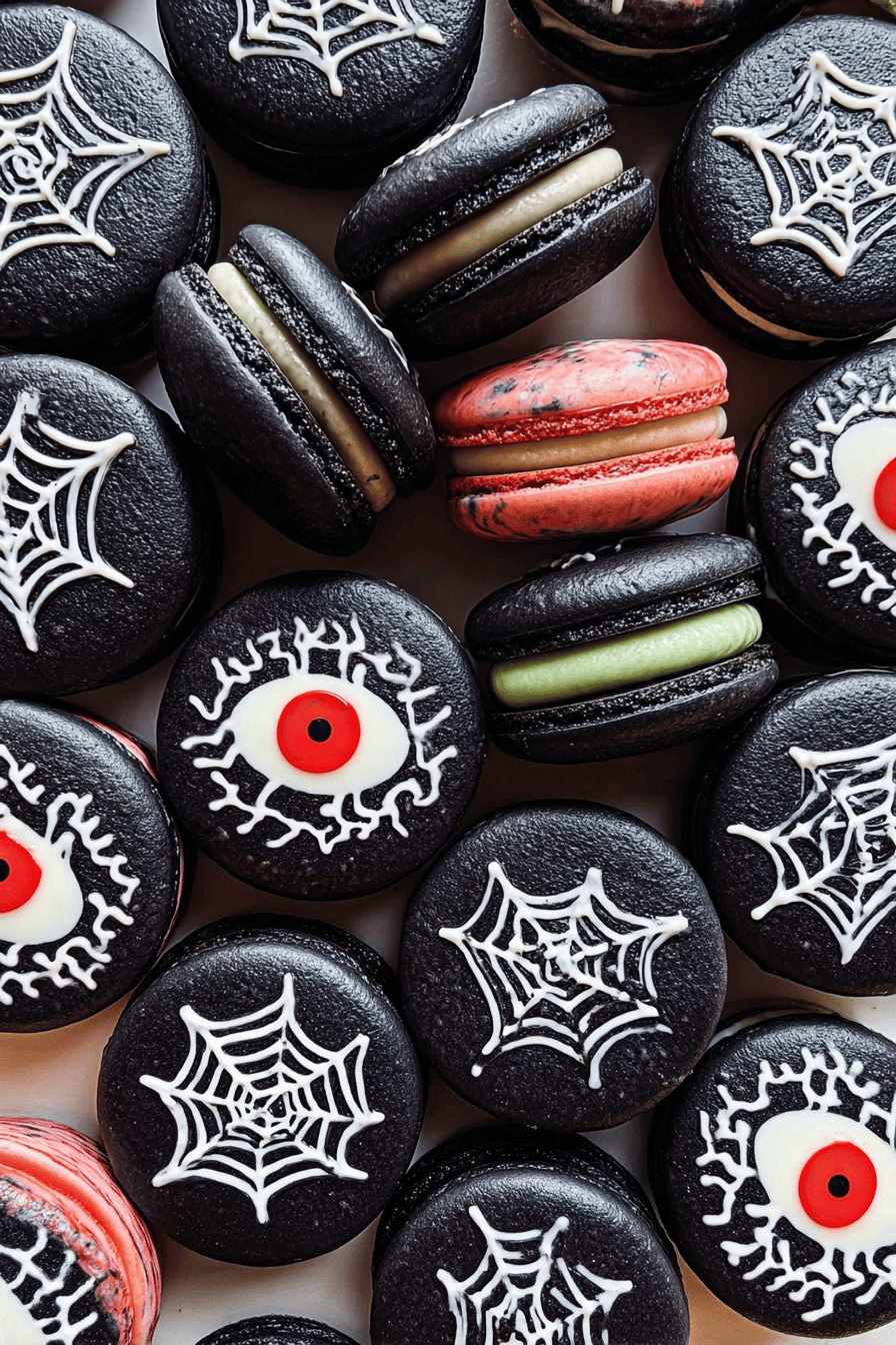 Spider Web Macarons