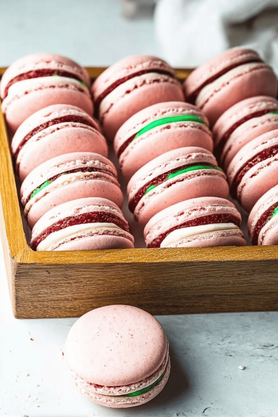Strawberry Mint Macarons