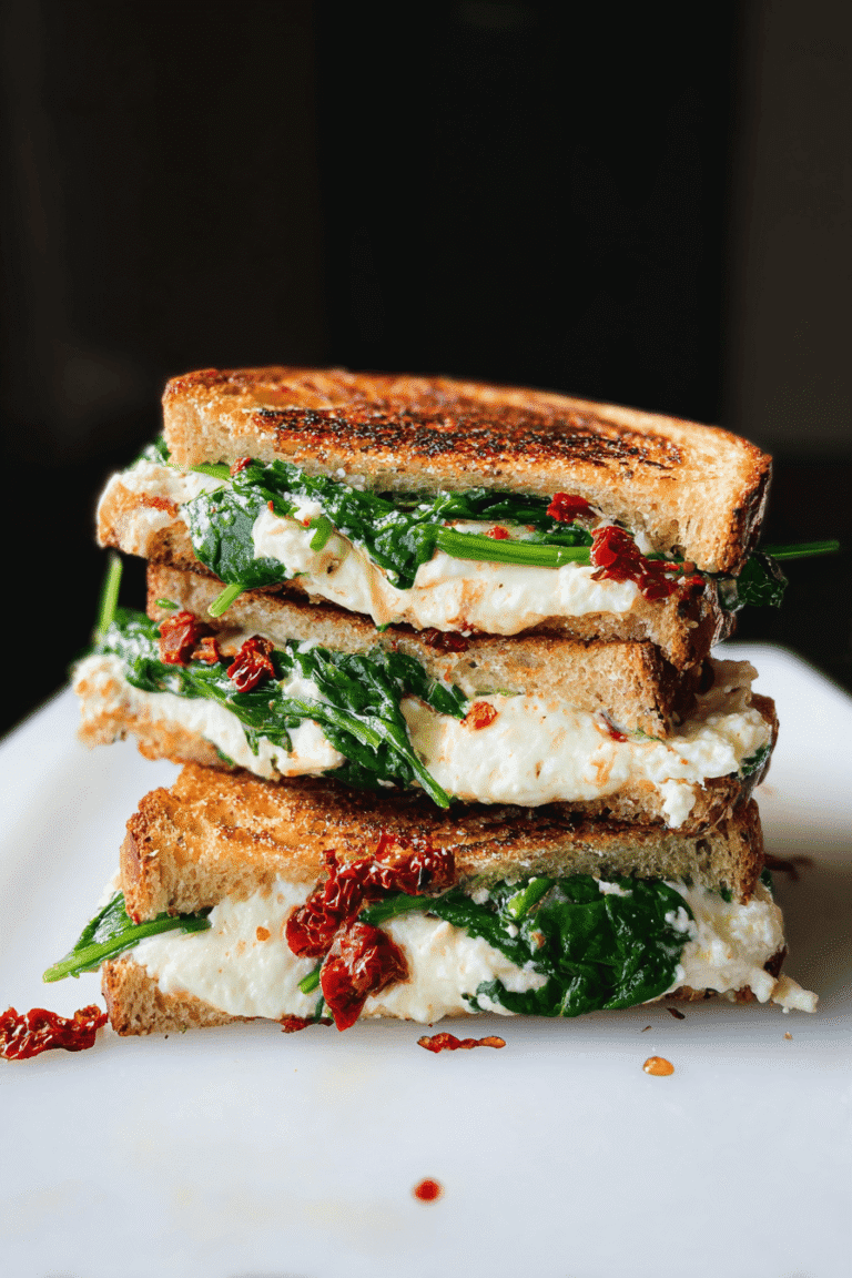 Sun Dried Tomato Spinach Ricotta Grilled Cheese 9.Png