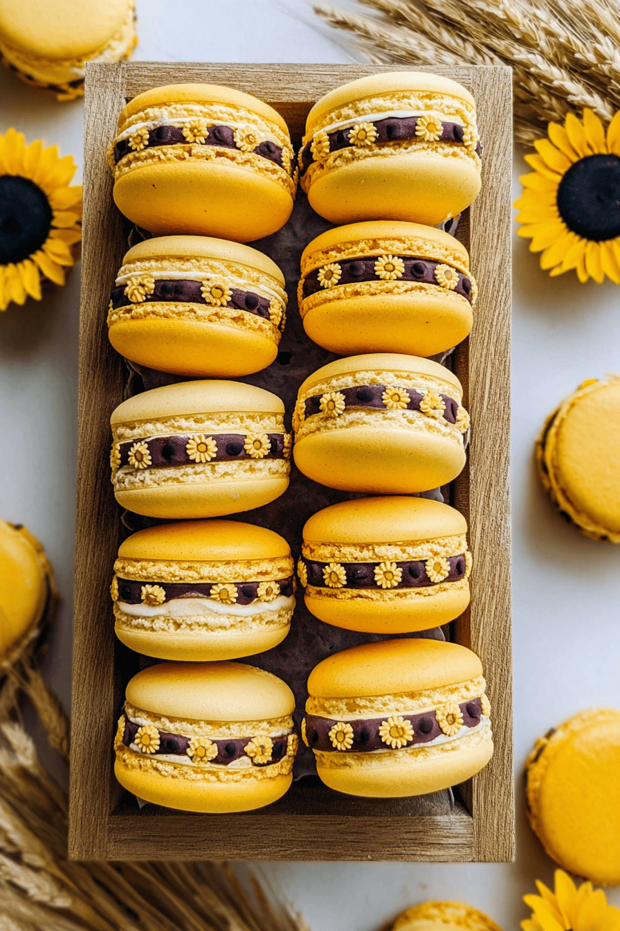 Sunflower Macarons