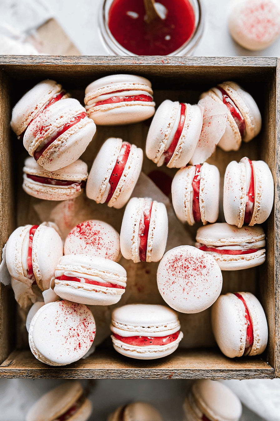 Vegan Strawberry Macarons