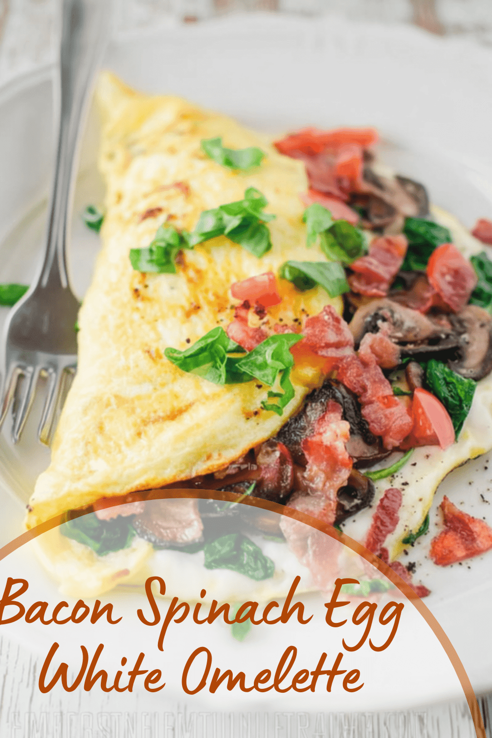 Bacon Spinach Egg White Omelette