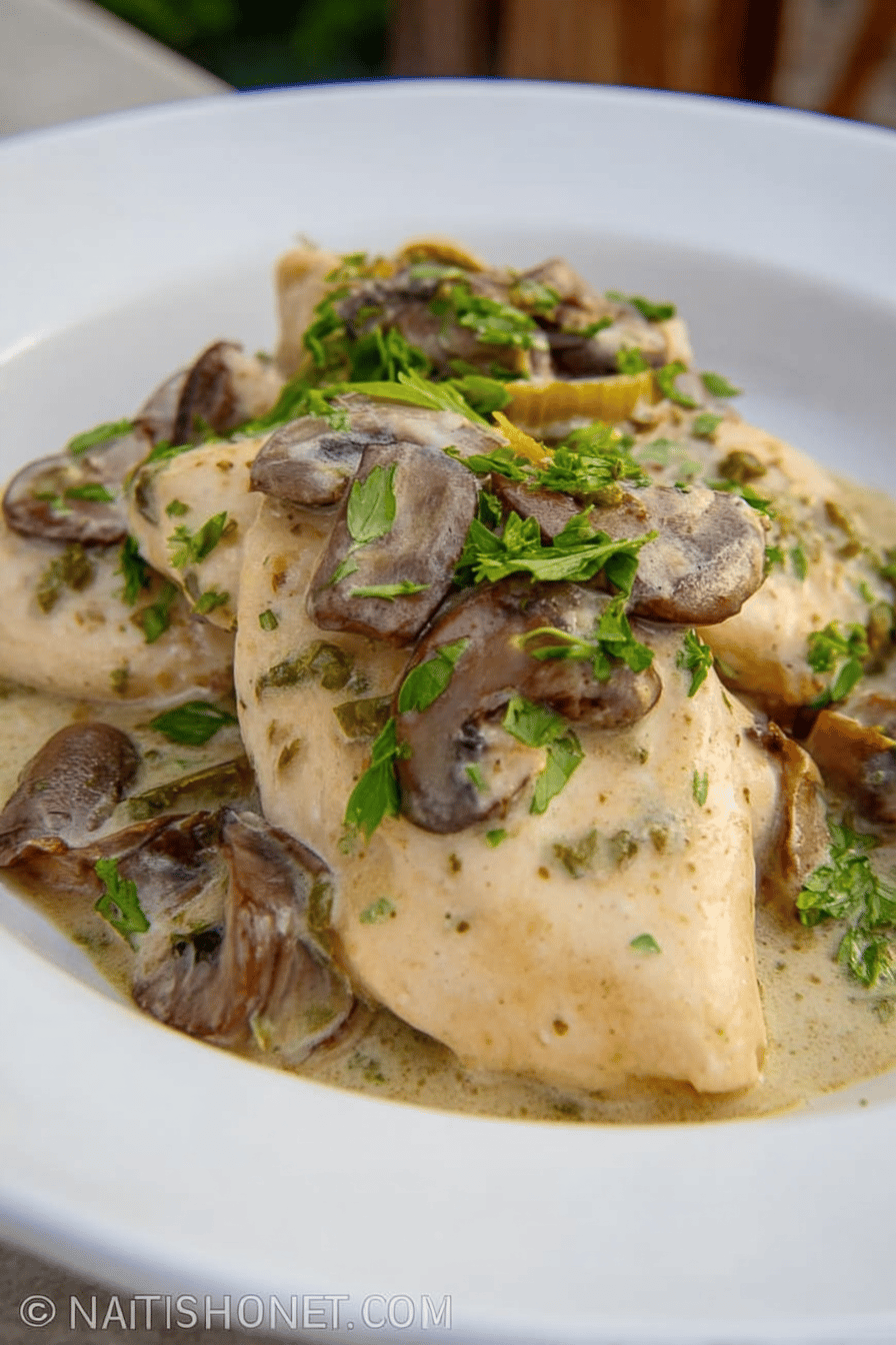 Chicken With Mushroom White Wine Cream Sauce