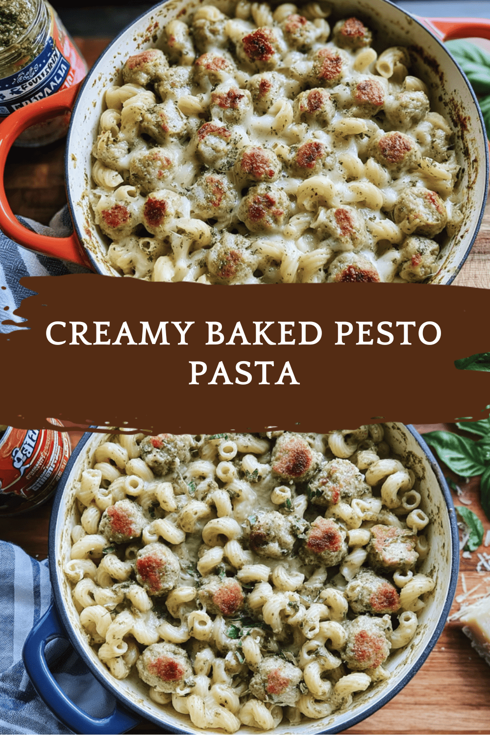 Creamy Baked Pesto Pasta