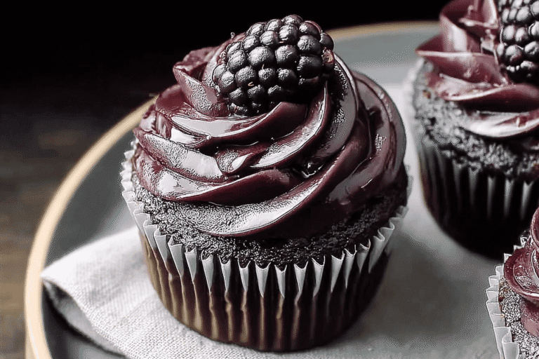 Dark Chocolate Blackberry Cupcakes 26.Png
