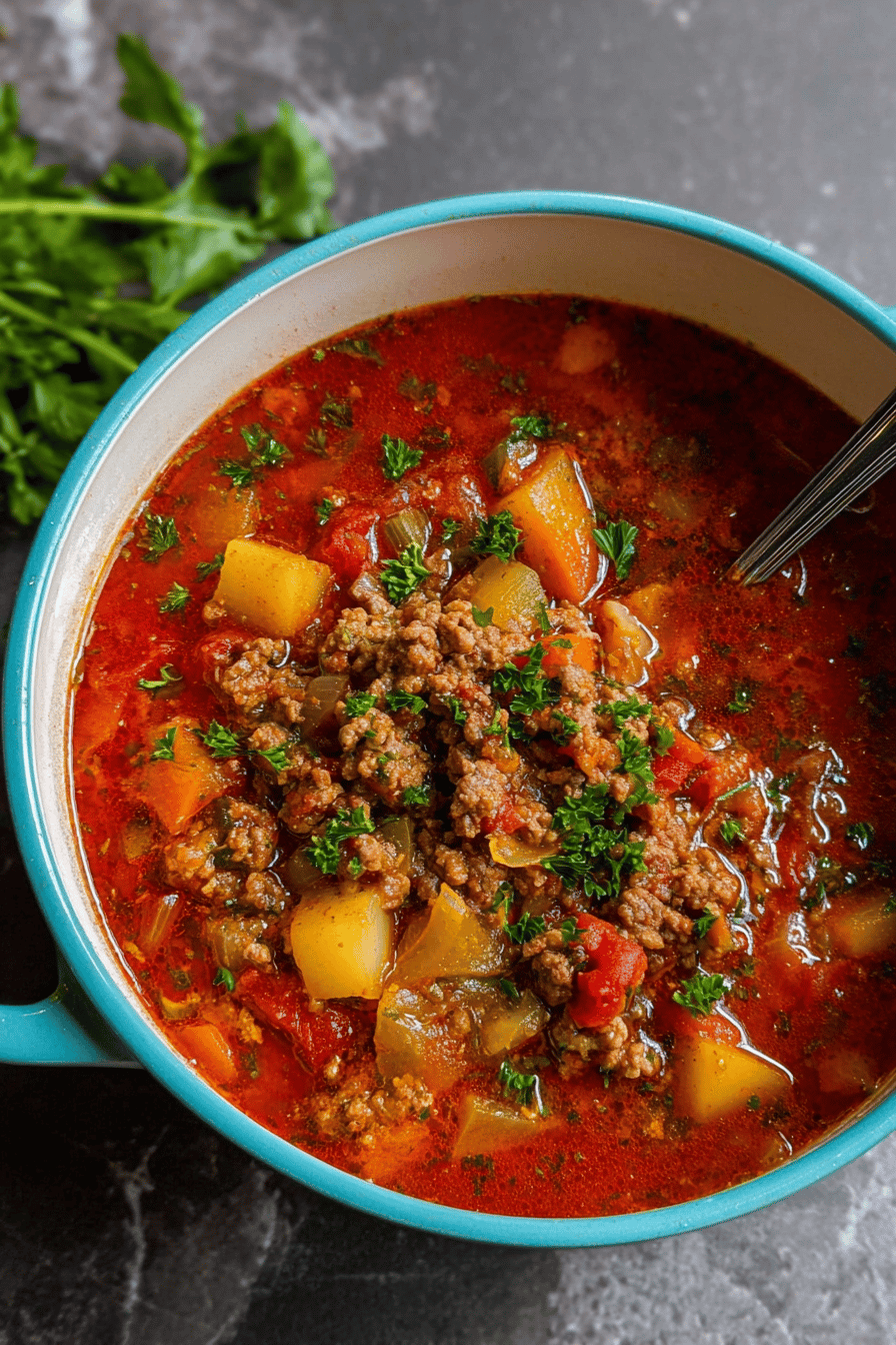 Easy Hamburger Soup Recipe With Simple Ingredients And Quick Cooking 6 Hamburger Soup