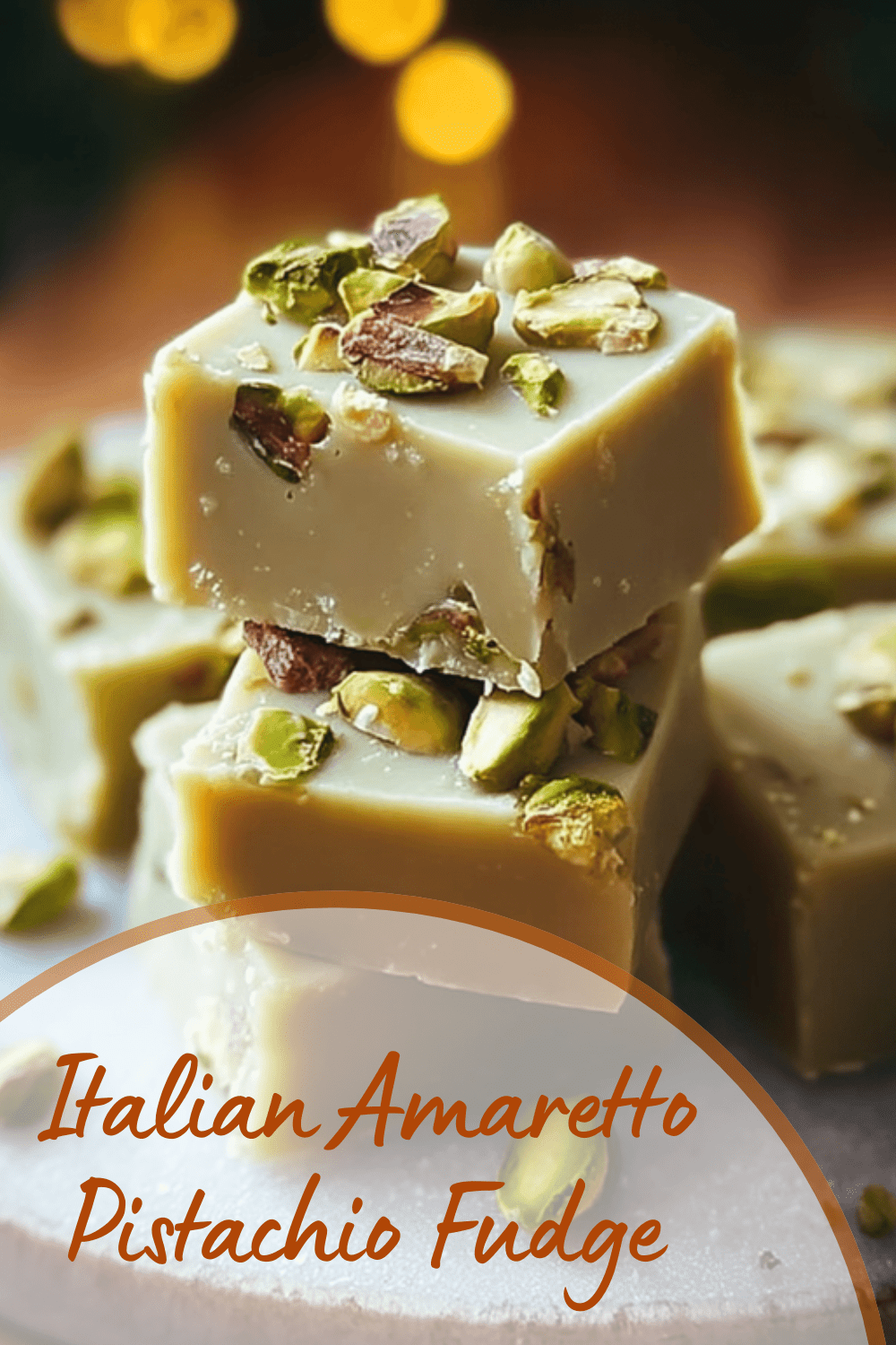 Italian Amaretto Pistachio Fudge