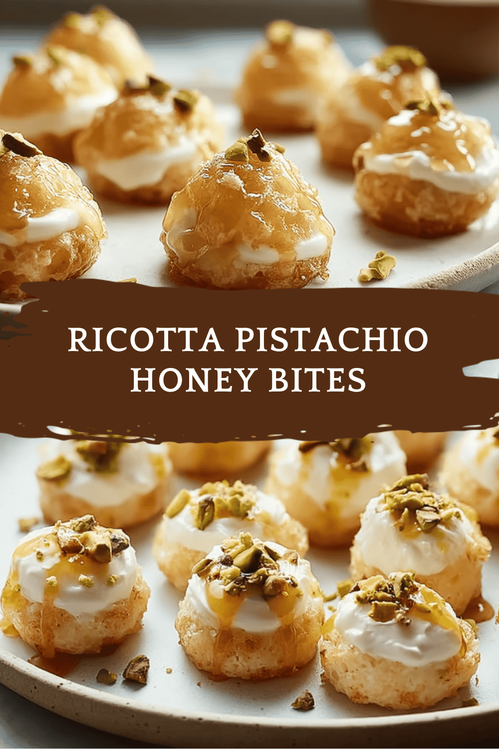 Ricotta Pistachio Honey Bites