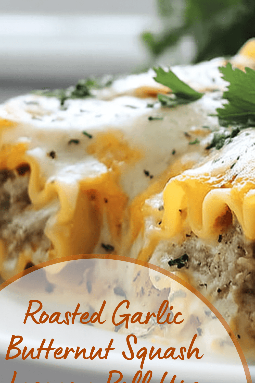 Roasted Garlic Butternut Squash Lasagna Roll Ups