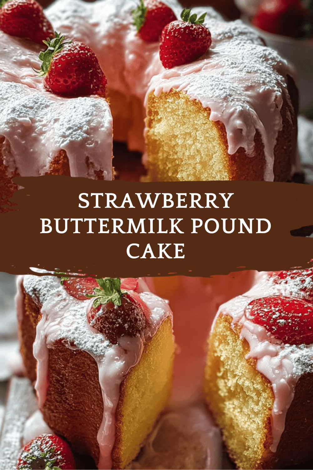 Strawberry Buttermilk Pound Cake