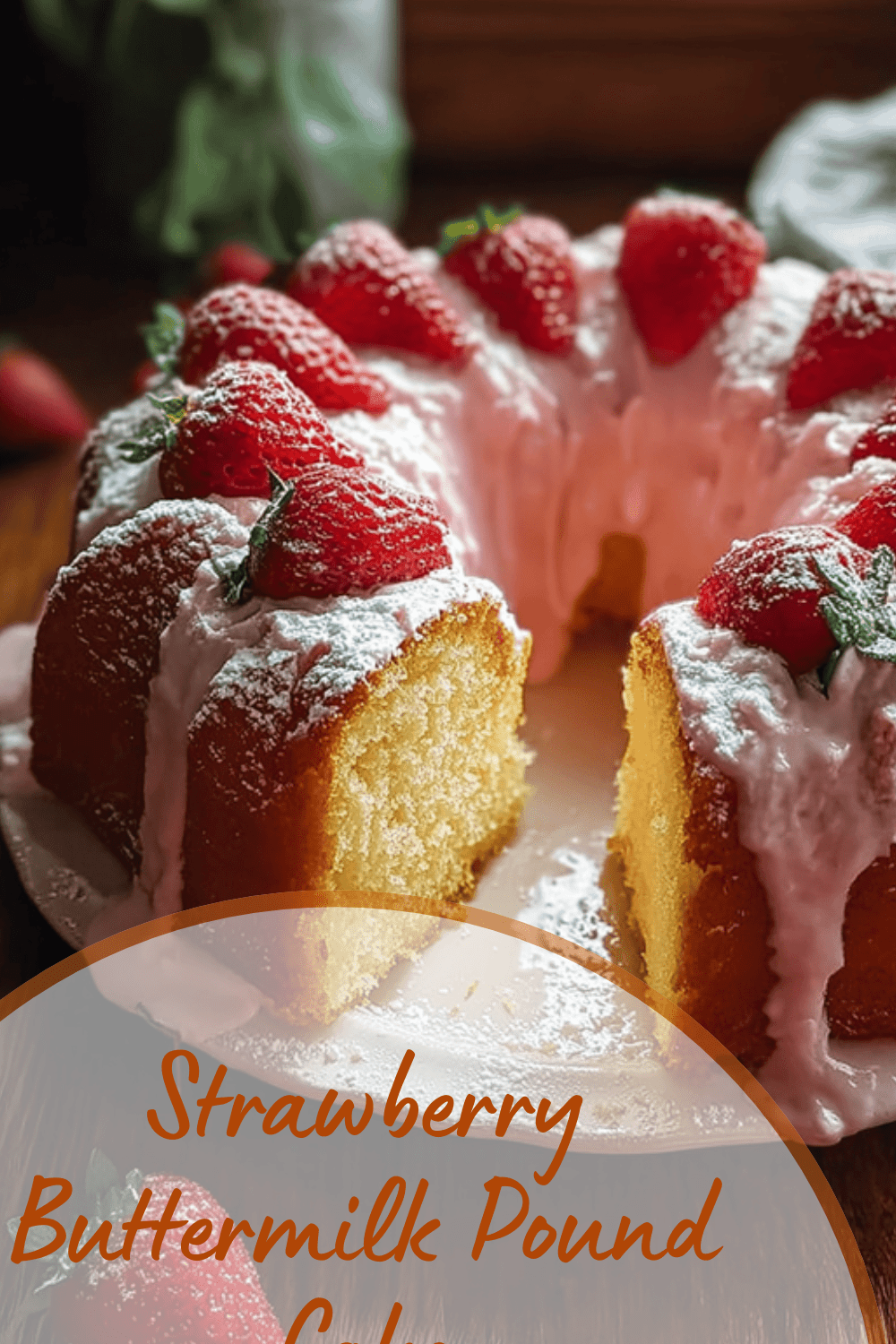 Strawberry Buttermilk Pound Cake