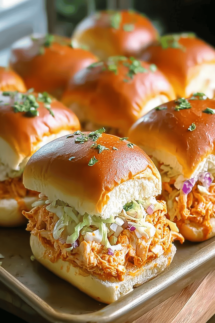 Baked Buffalo Chicken Sliders Recipe For Spicy Party Snacks 6 Baked Buffalo Chicken Sliders