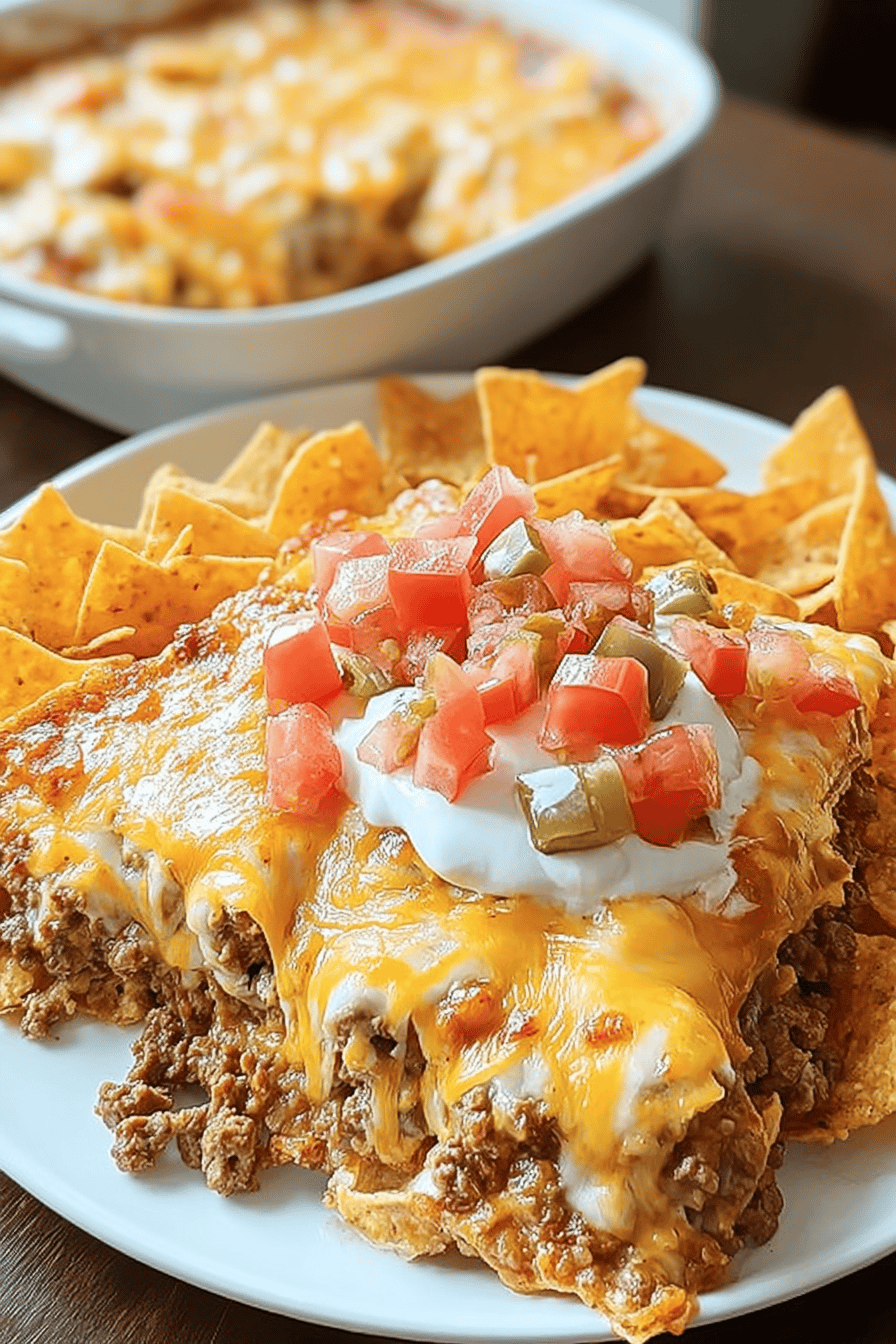 Beef Cheese Dorito Bake