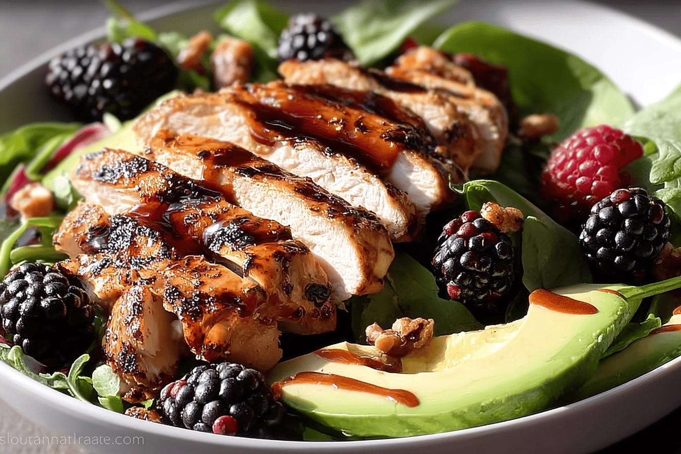 Blackberry Balsamic Grilled Chicken Salad