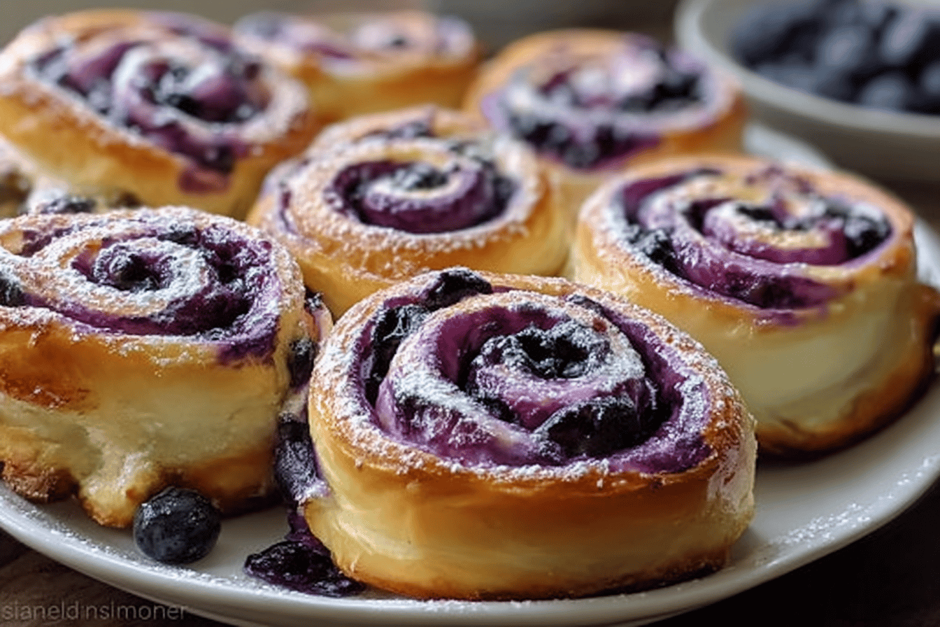 Blueberry Cheesecake Swirl Rolls