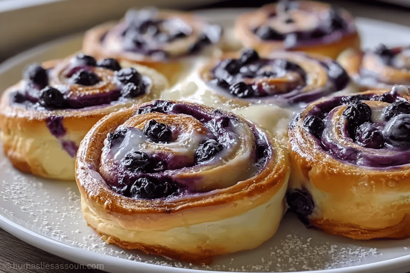 Blueberry Cheesecake Swirl Rolls