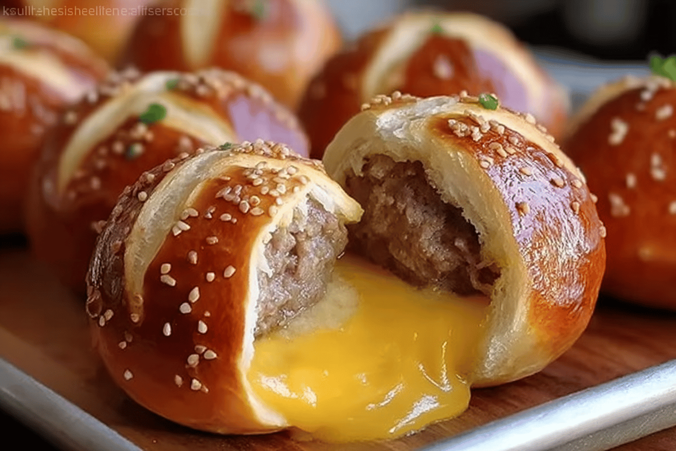 Cheeseburger Pretzel Bombs