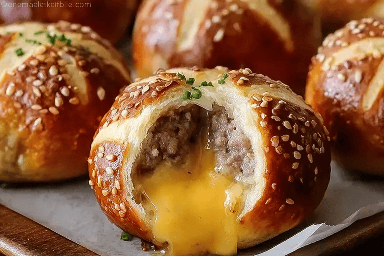 Cheeseburger Pretzel Bombs