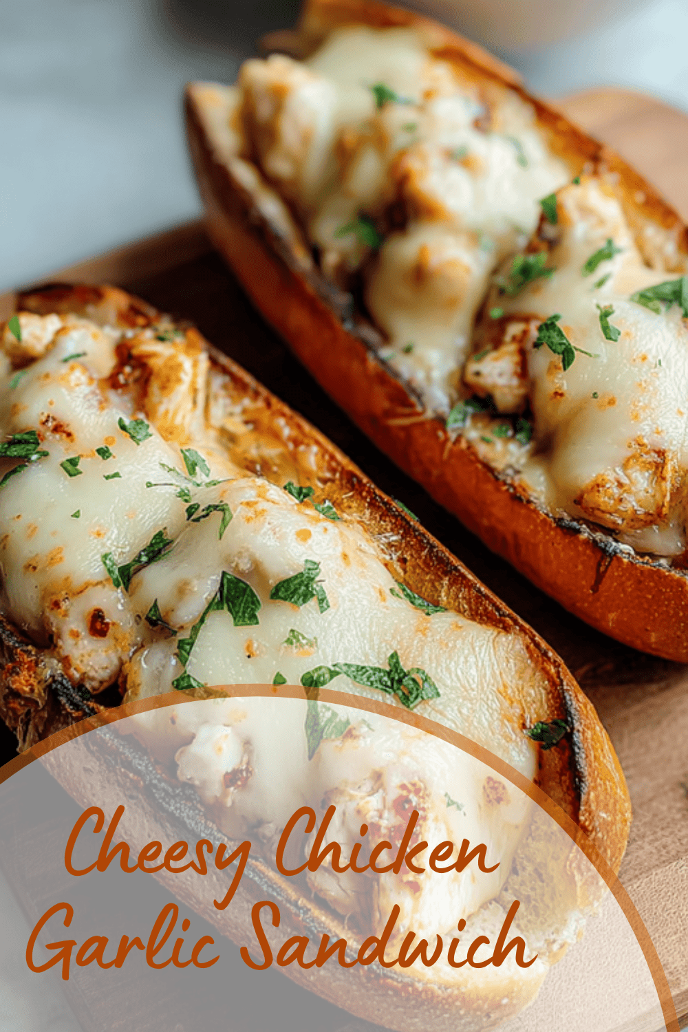 Cheesy Chicken Garlic Sandwich