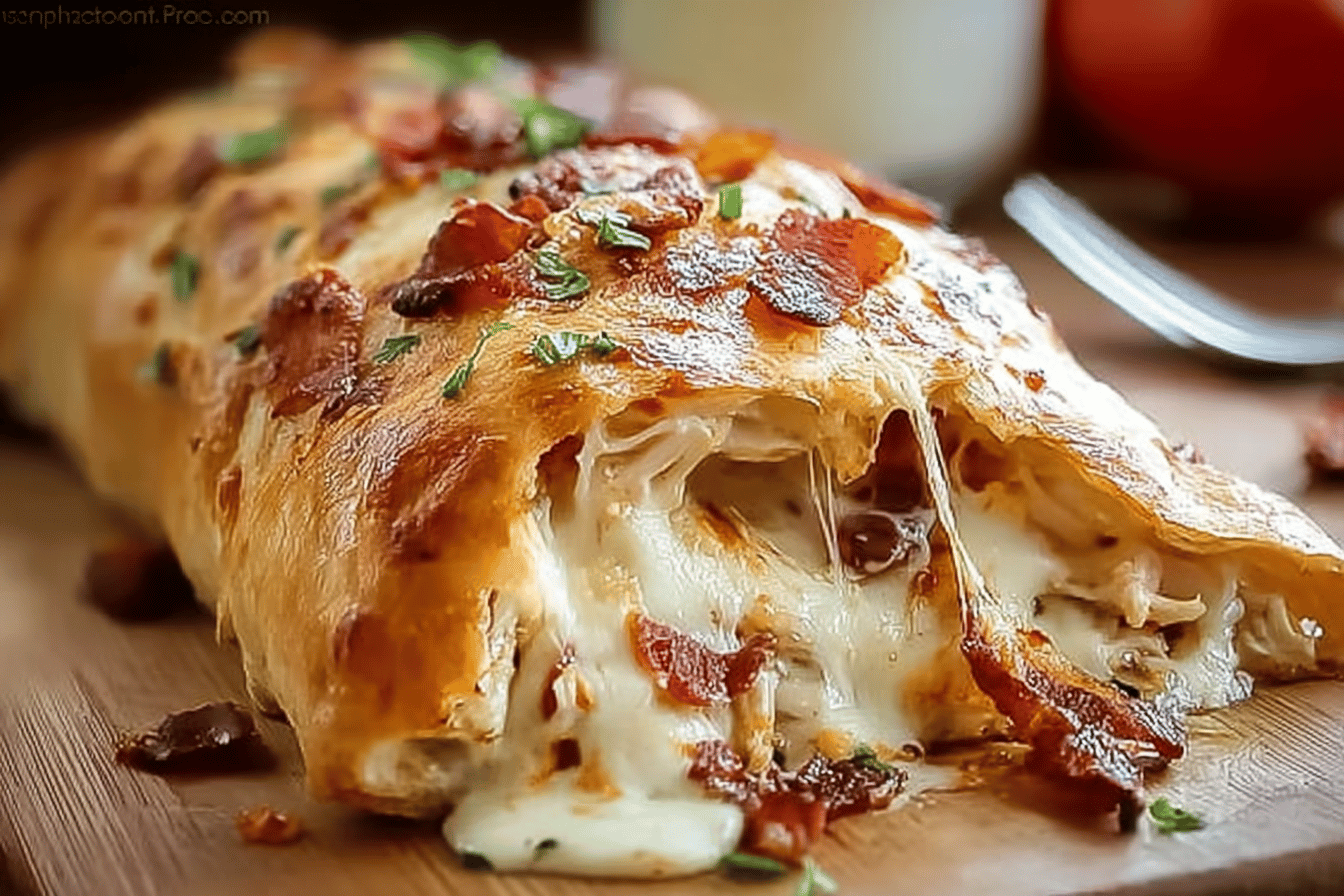 Chicken Bacon Ranch Calzone Recipe With Creamy Cheese Filling 7 Chicken Bacon Ranch Calzone