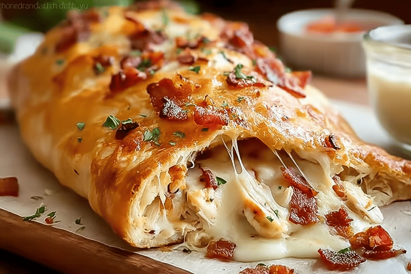 Chicken Bacon Ranch Calzone Recipe With Creamy Cheese Filling 6 Chicken Bacon Ranch Calzone