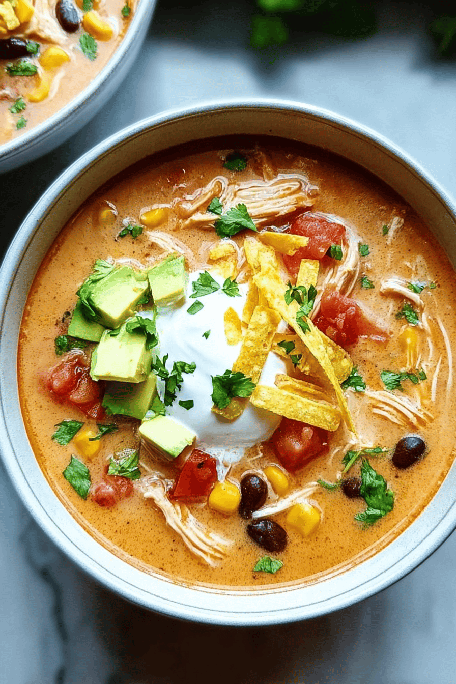 Creamy Chicken Tortilla Soup With Rich Spices And Fresh Ingredients 6 Creamy Chicken Tortilla Soup