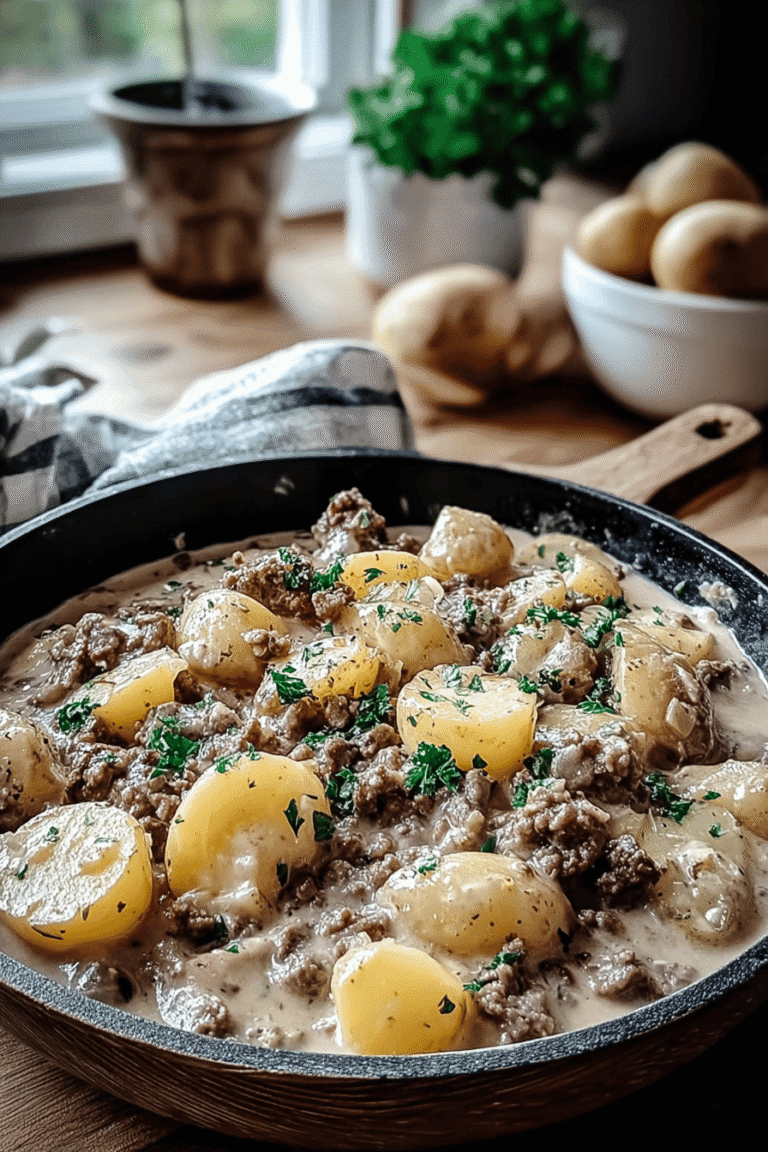 Creamy Beef And Potato Skillet Recipe For Quick Comfort Meals 8 Creamy Meat Potato Skillet 13.Png