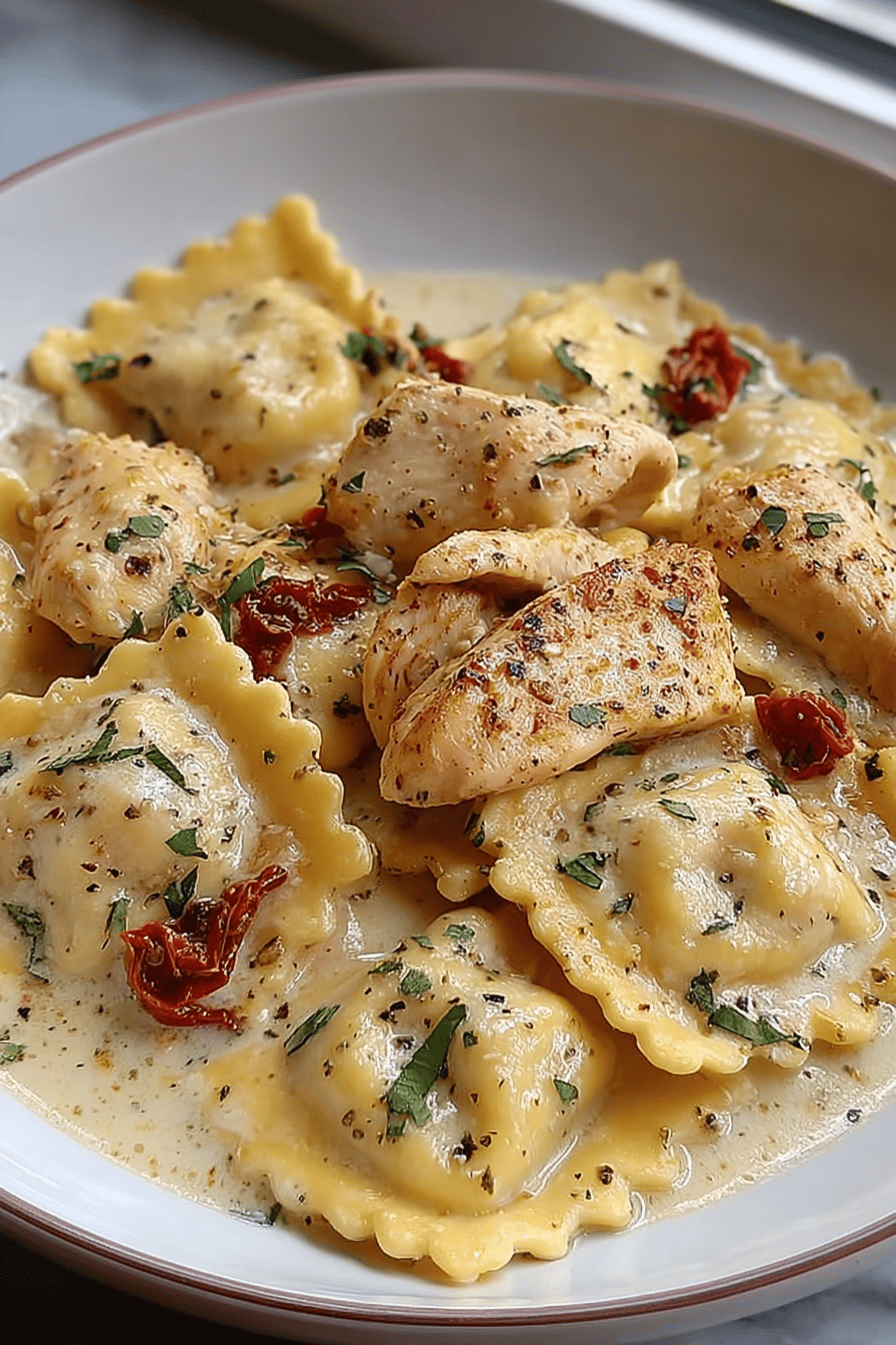 Creamy Sun Dried Tomato Chicken Ravioli Recipe For A Quick Dinner 6 Creamy Sun Dried Chicken Ravioli