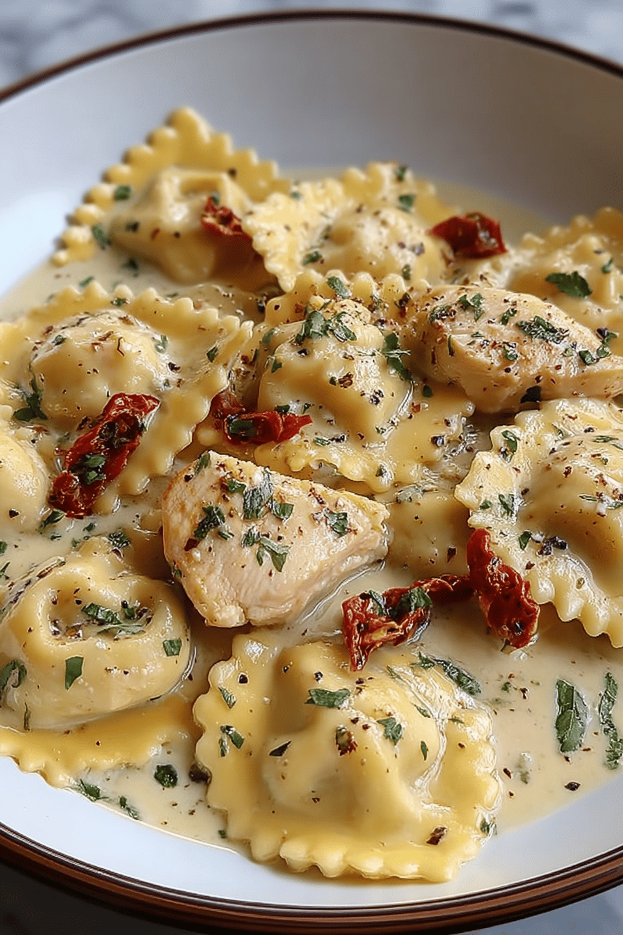 Creamy Sun Dried Chicken Ravioli