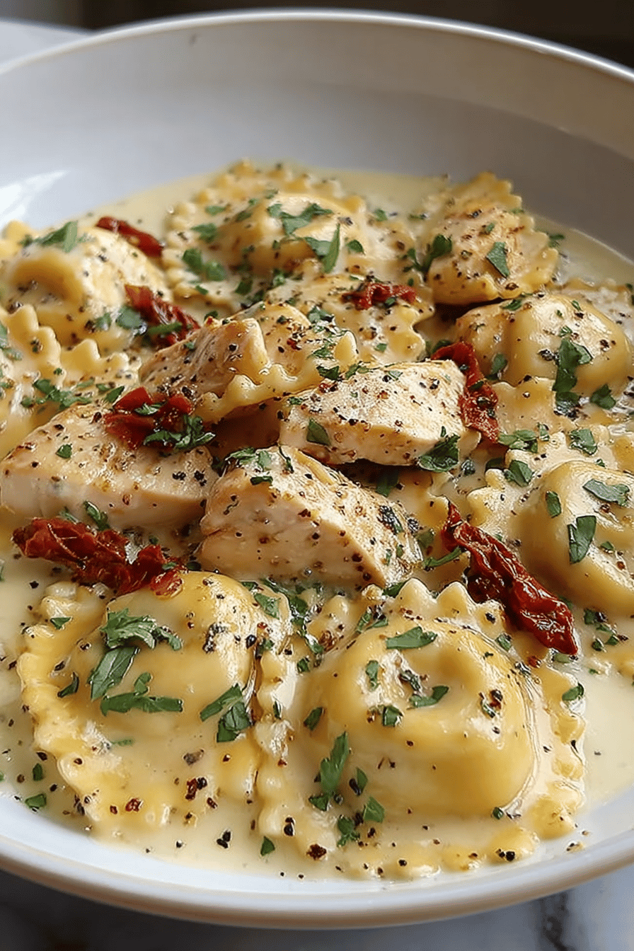 Creamy Sun Dried Chicken Ravioli Recipe For Quick Dinner