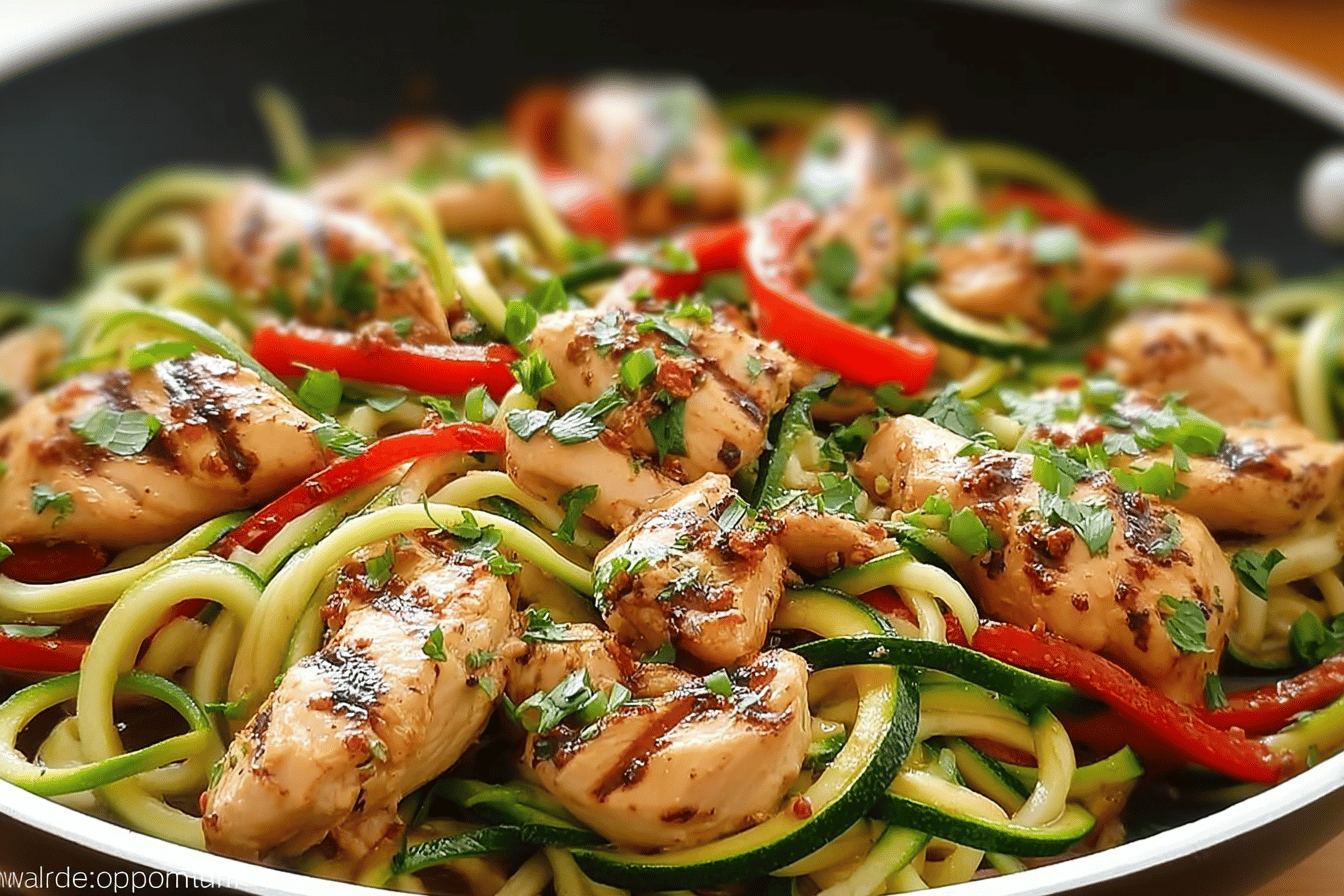 Chicken Zucchini Noodle Stir Fry Recipe For Quick Healthy Meals 7 Garlic Chicken Zucchini Noodles Stir Fry