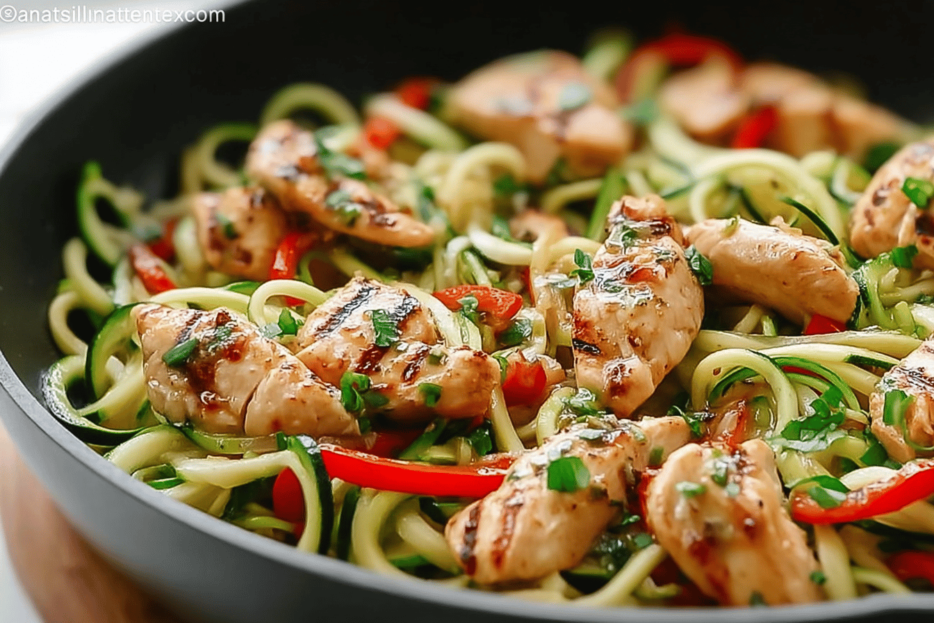 Chicken Zucchini Noodle Stir Fry Recipe For Quick Healthy Meals 6 Garlic Chicken Zucchini Noodles Stir Fry