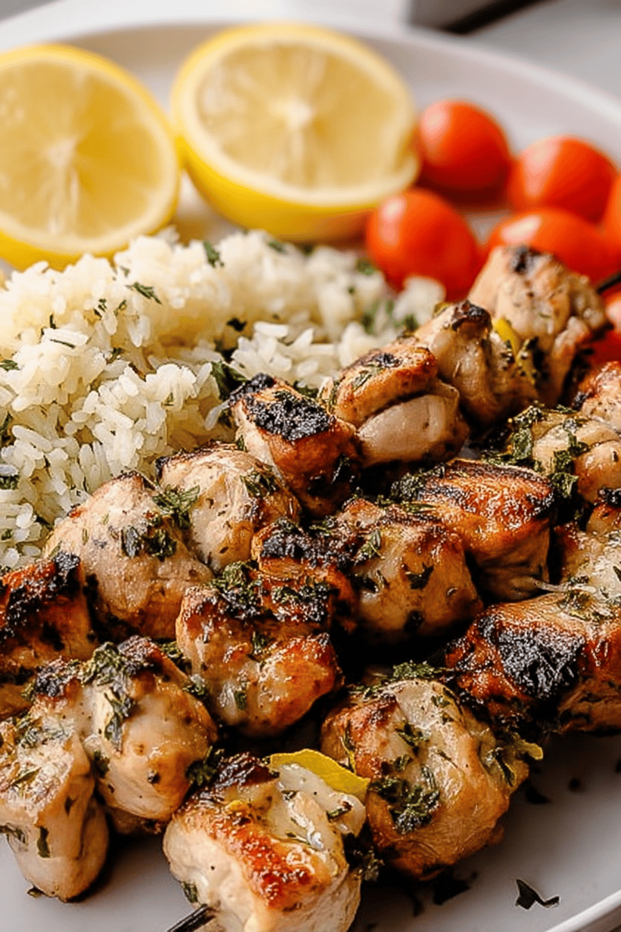 Greek Chicken Souvlaki Lemon Rice