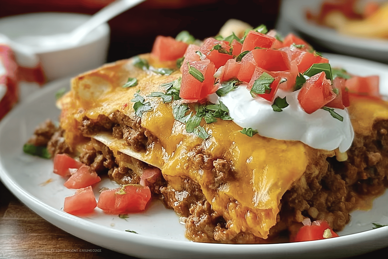Easy Layered Taco Bake Recipe For Quick Family Meals 7 Layered Taco Bake