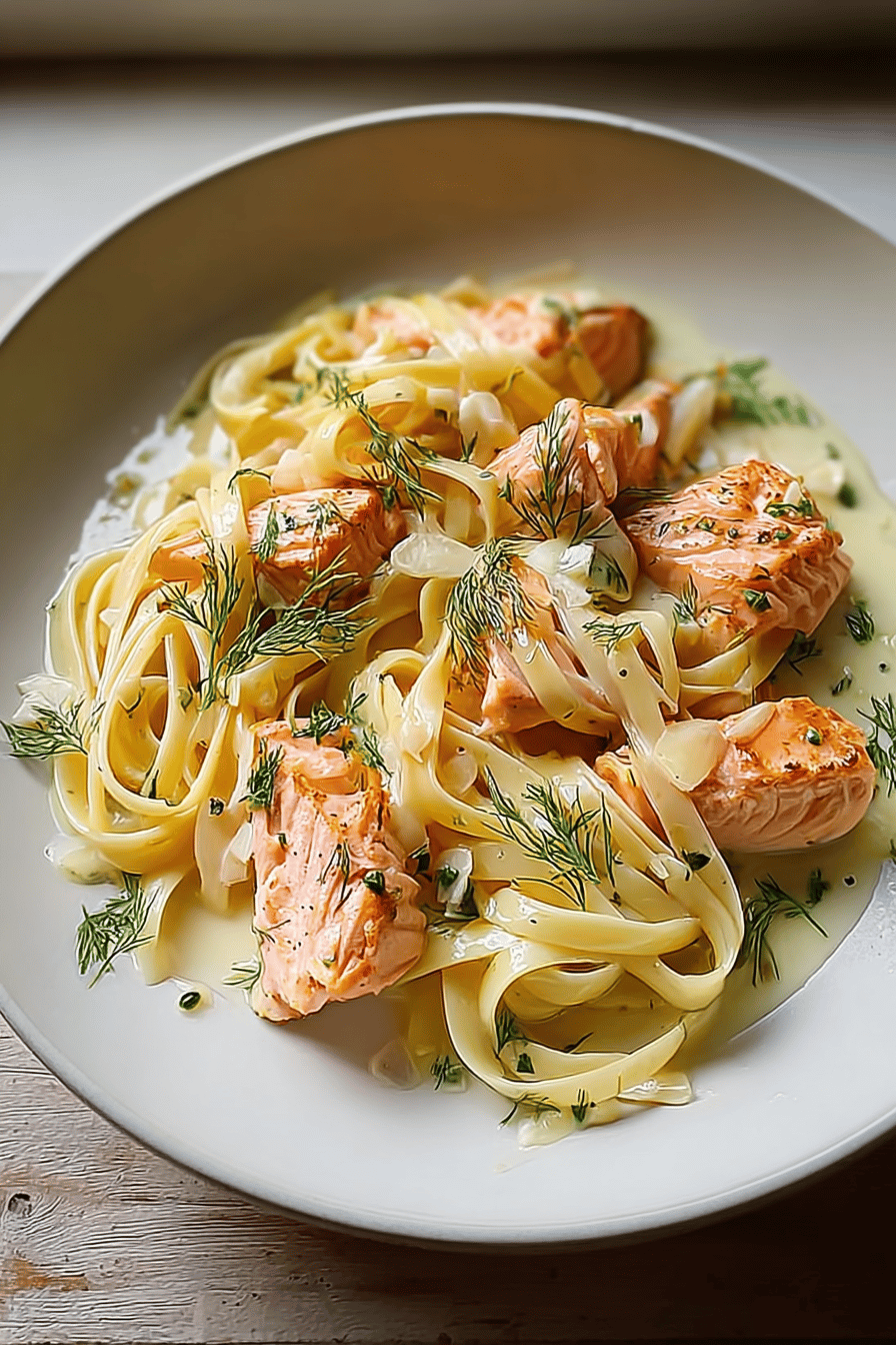 Lemon Dill Salmon Pasta Recipe With Creamy Garlic Sauce 6 Lemon Dill Salmon Pasta