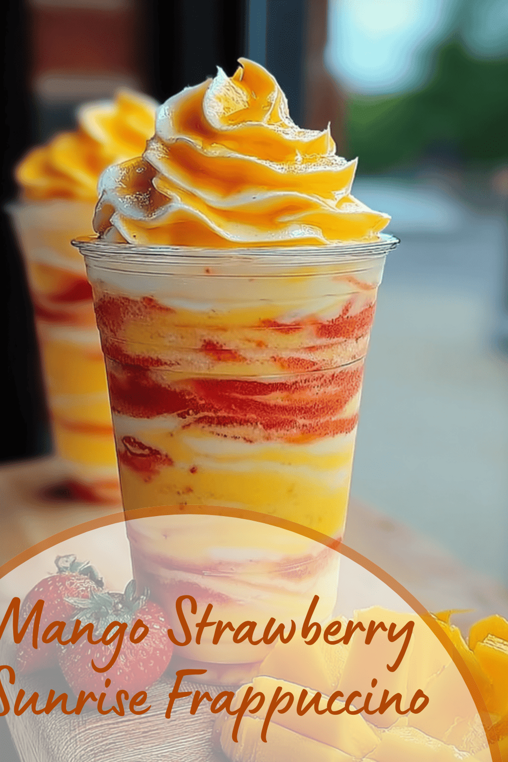 Mango Strawberry Sunrise Frappuccino