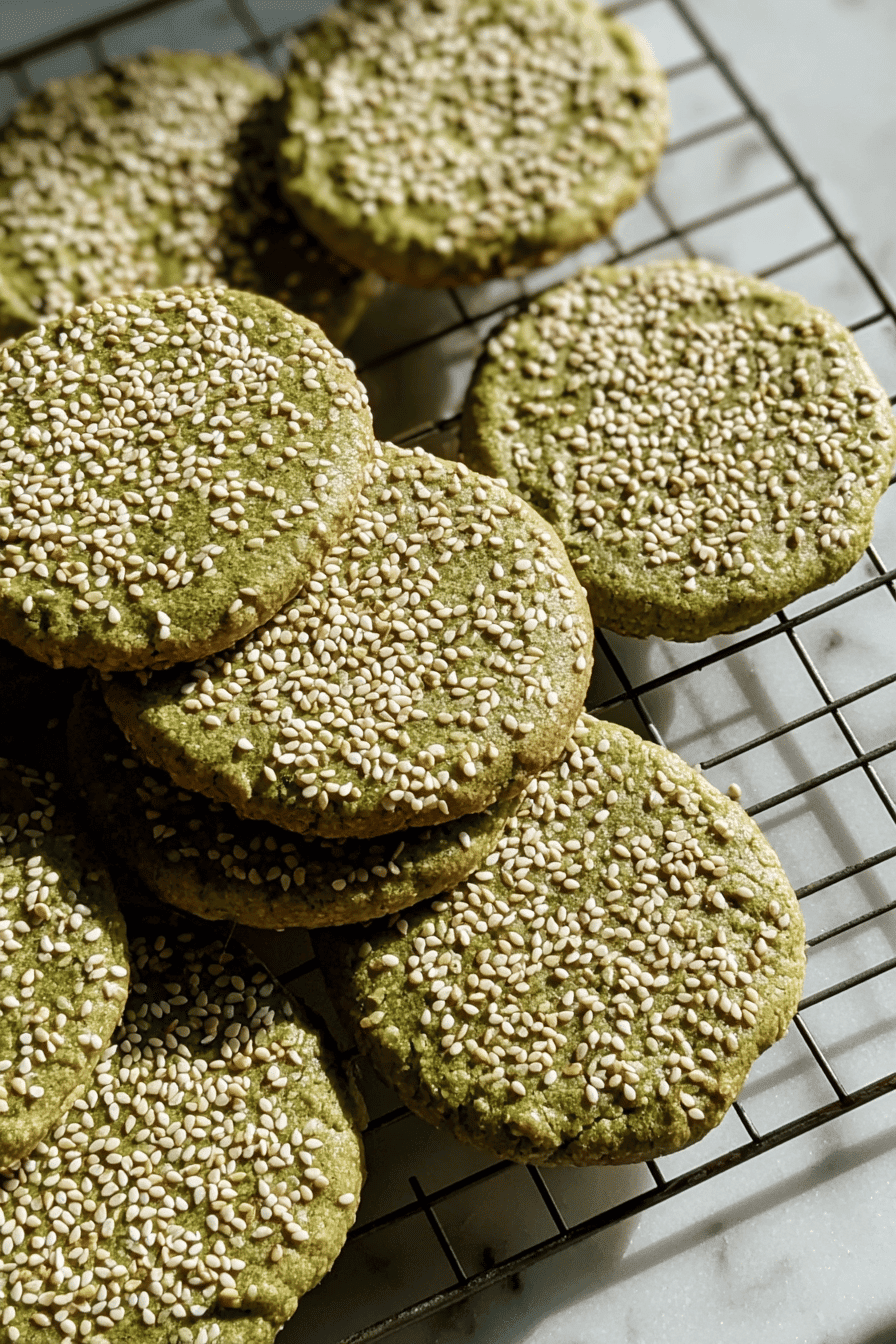 Matcha Sesame Cookies