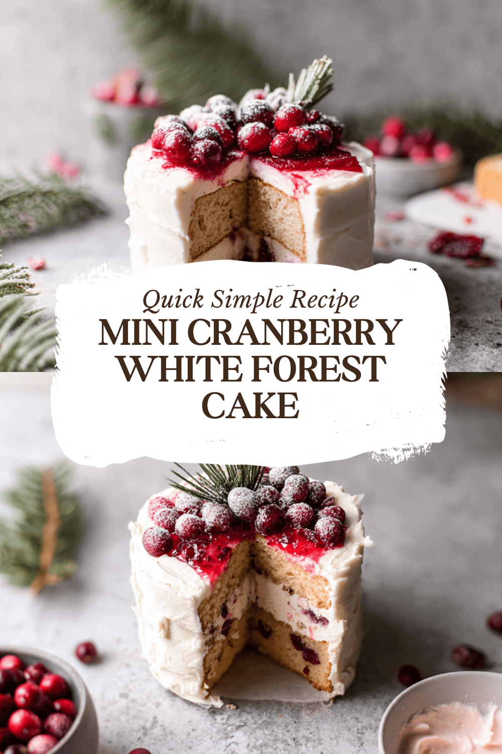 Mini Cranberry White Forest Cake