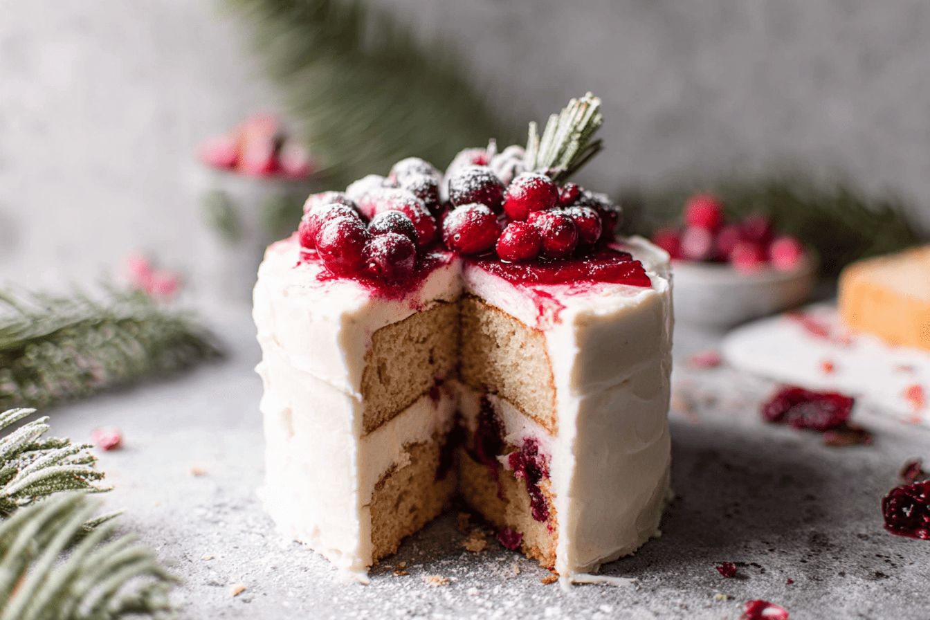 Mini Cranberry White Forest Cake