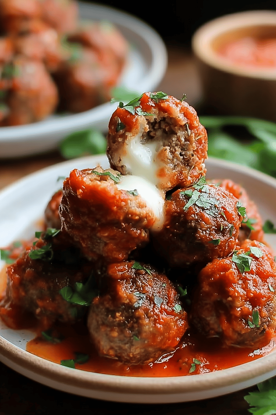 Mozzarella Stuffed Meatballs Recipe With Savory Sauce For Easy Meals 6 Mozzarella Stuffed Meatballs