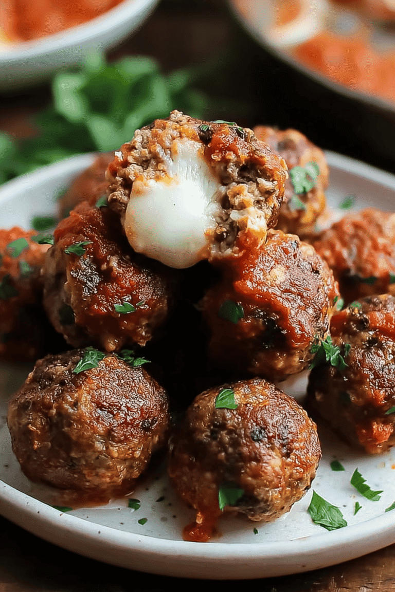 Mozzarella Stuffed Meatballs Recipe With Savory Sauce For Easy Meals 8 Mozzarella Stuffed Meatballs 42.Png