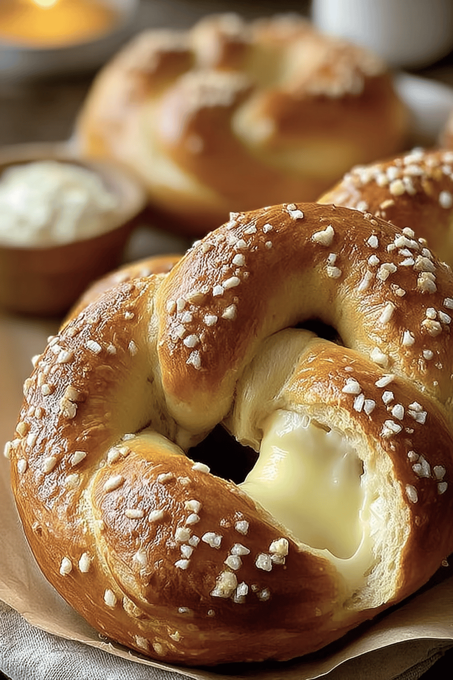 Mozzarella Stuffed Soft Pretzels With Rosemary And Parmesan Flavor 6 Mozzarella Stuffed Soft Pretzels
