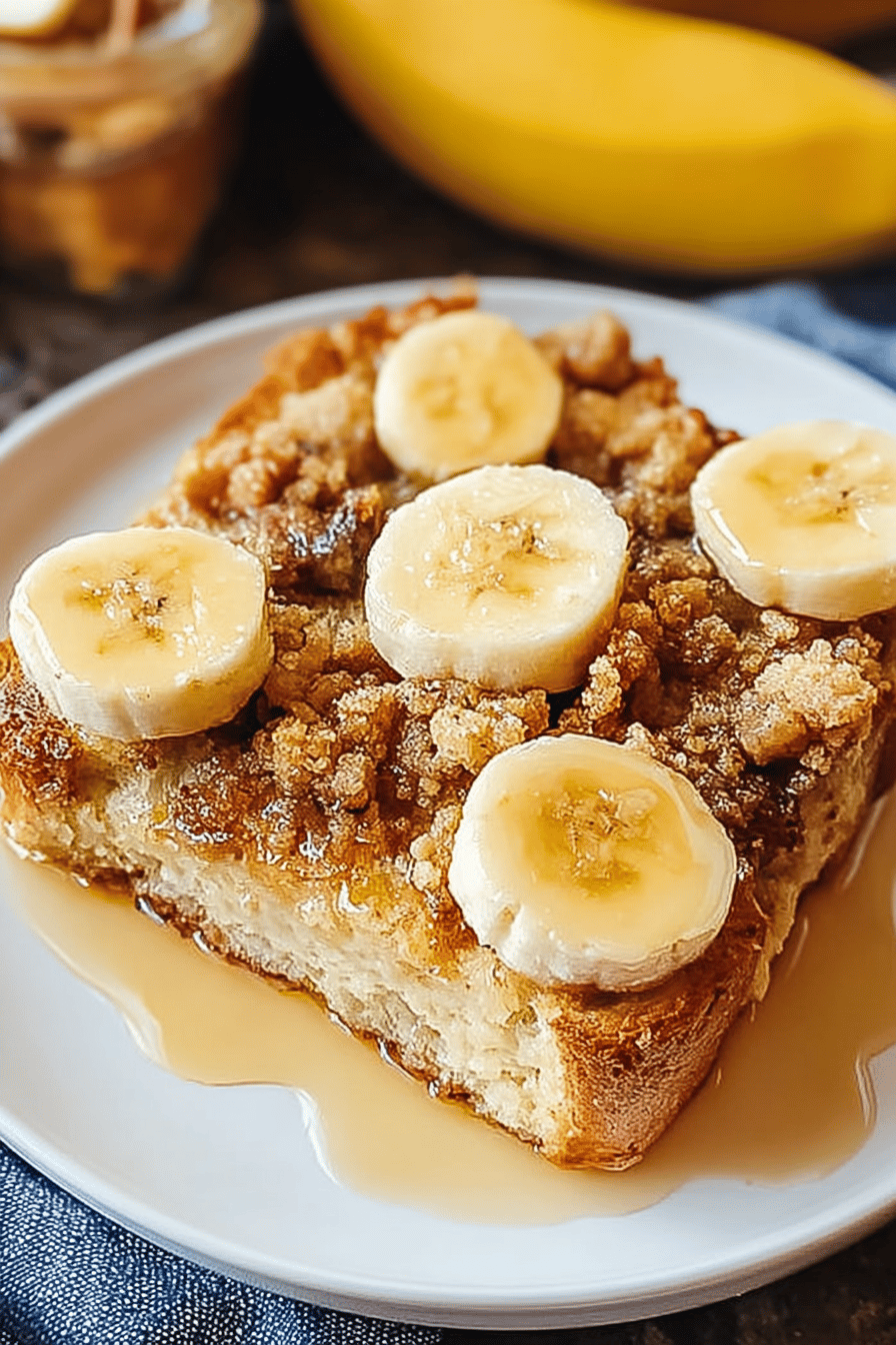 Overnight Baked Banana Toast