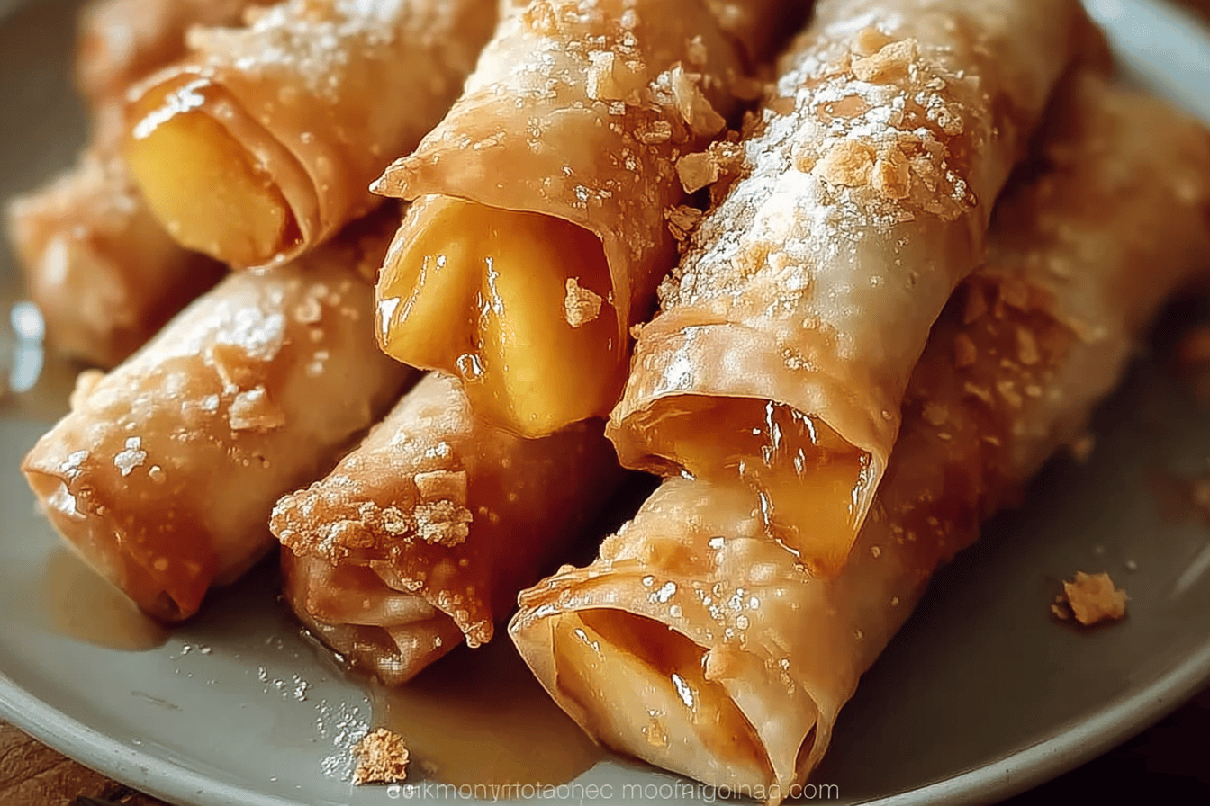Peach Cobbler Egg Rolls Recipe